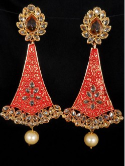 Reverse Ad Earrings With Meenakari Work